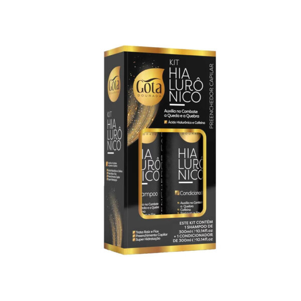 GOTA DOURADA - PREENCHEDOR HIALURÔNICO Kit Shampoo + Condicionador 300ml