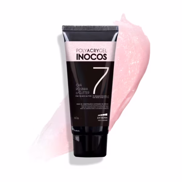 INOCOS - POLYACRYGEL BISNAGA CHÁ ROSINHA GLITTER 60G