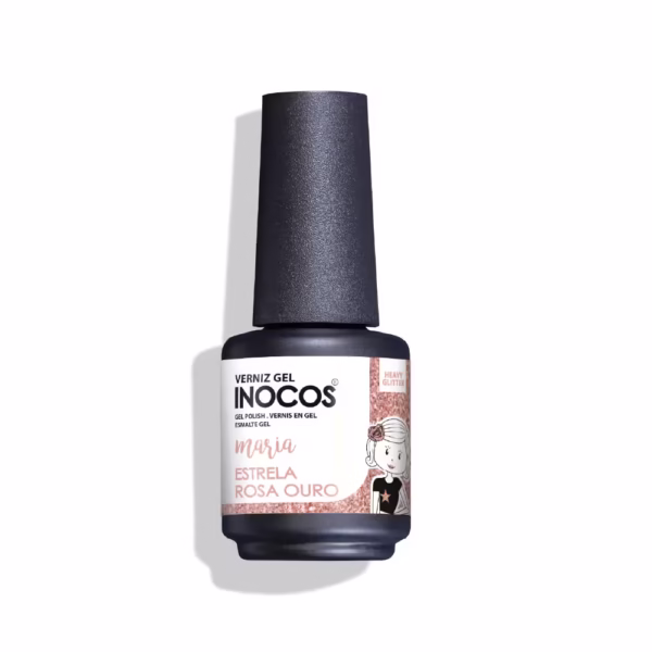 INOCOS - VERNIZ GEL MARIA ESTRELA ROSA OURO 15ML