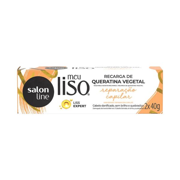 Salon Line - Meu Liso Reparação Capilar Recarga Queratina Vegetal 2x40g