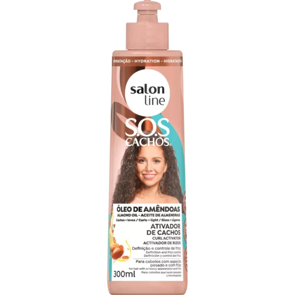 Salon Line - SOS Cachos Óleo de Amêndoas Cachos + Leves Ativador de Cachos 300ml