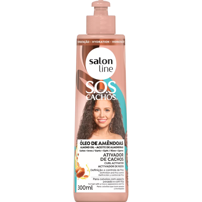 Salon Line - SOS Cachos Óleo de Amêndoas Cachos + Leves Ativador de Cachos 300ml